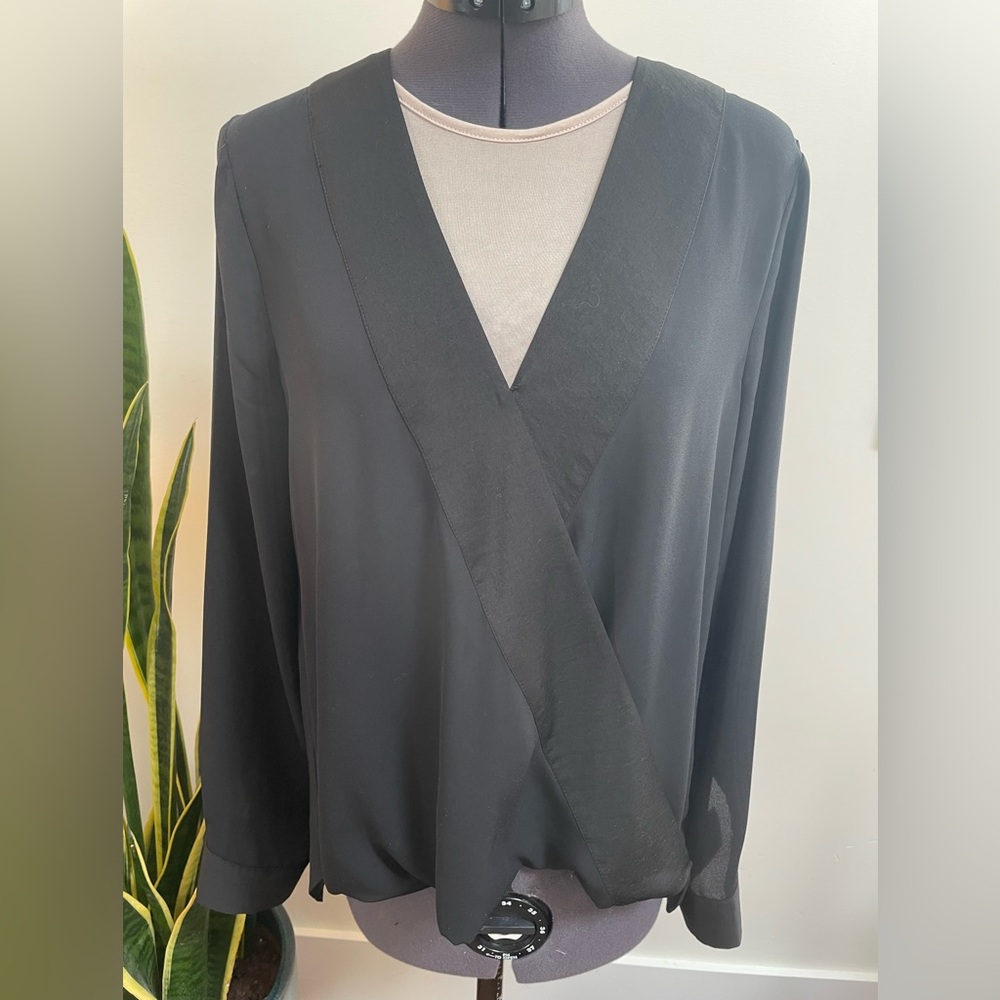 Chic Black V-Neck Blouse